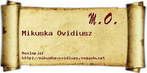 Mikuska Ovidiusz névjegykártya